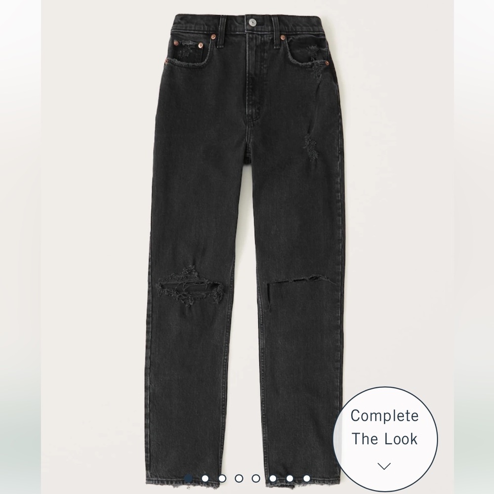 Abercrombie - The 90s Straight Ultra High Rise BLACK DENIM. Size 24/00